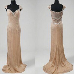 Exquisite Luxurious Party Prom Wedding Evening Cocktail Beaded Runway Gown Dress